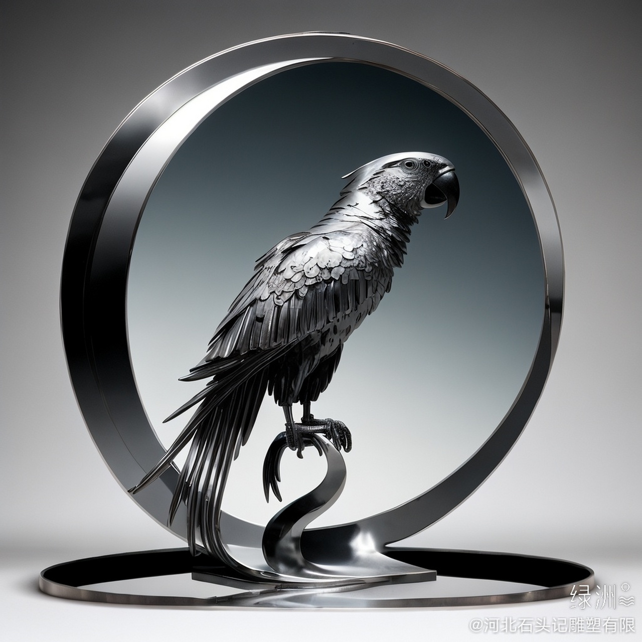 不锈钢镜面雕塑鸟与树的搭配 不锈钢镜面雕塑鸟与树的搭配,是一道非常