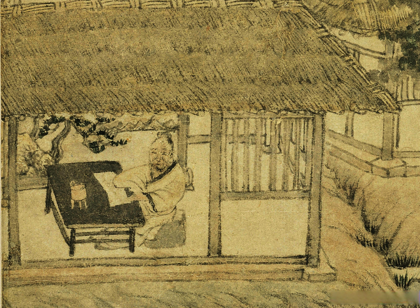 《西郊草堂图》,元代,王蒙,纵97厘米 ,横27.