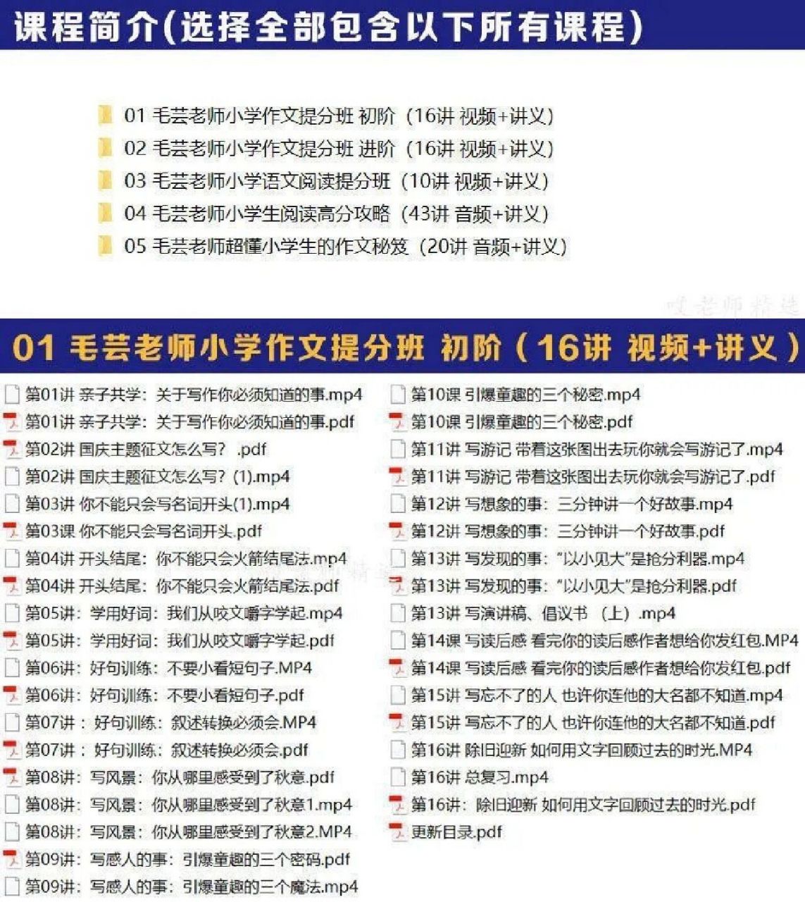 花生酥毛芸老师小学生作文提分大师班进阶课 花生酥毛芸老师小学生