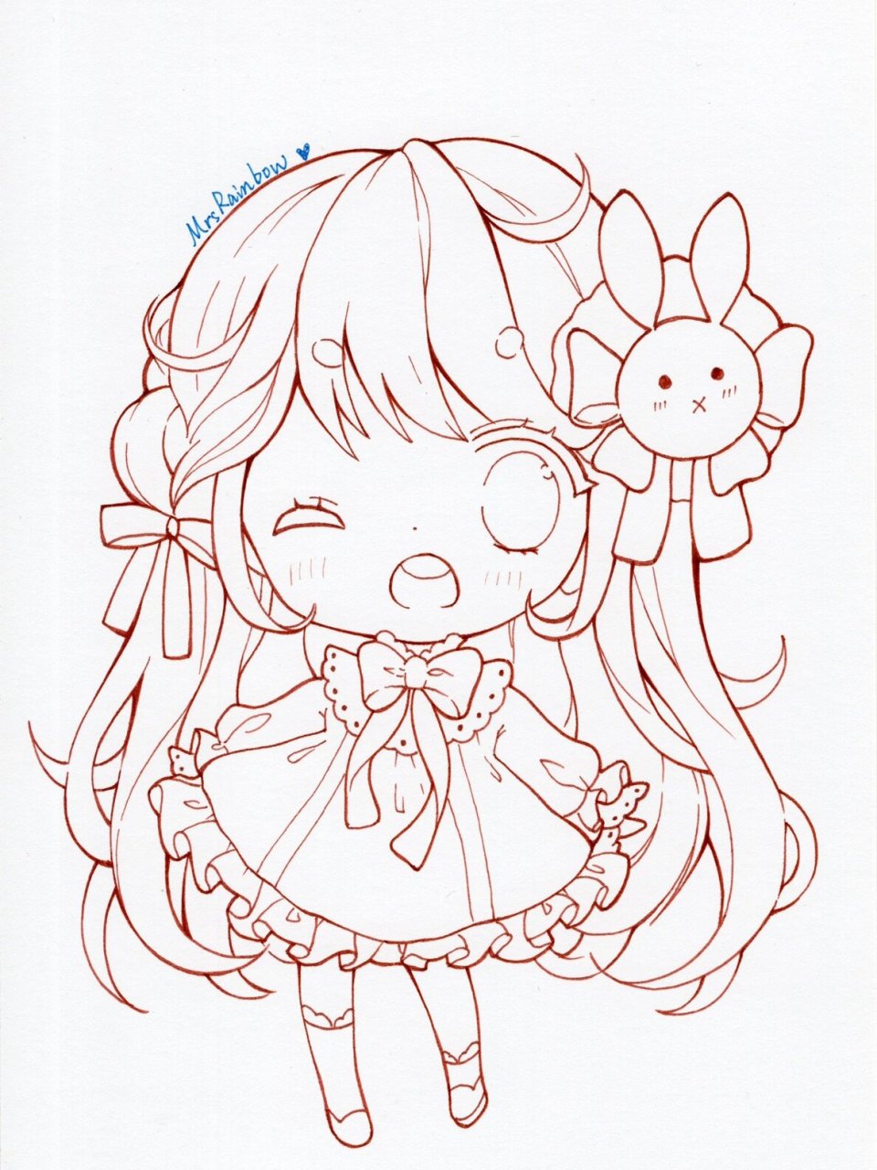 马克笔临摹-洛丽塔兔兔,绘画教程步骤色号 原作者:meo.