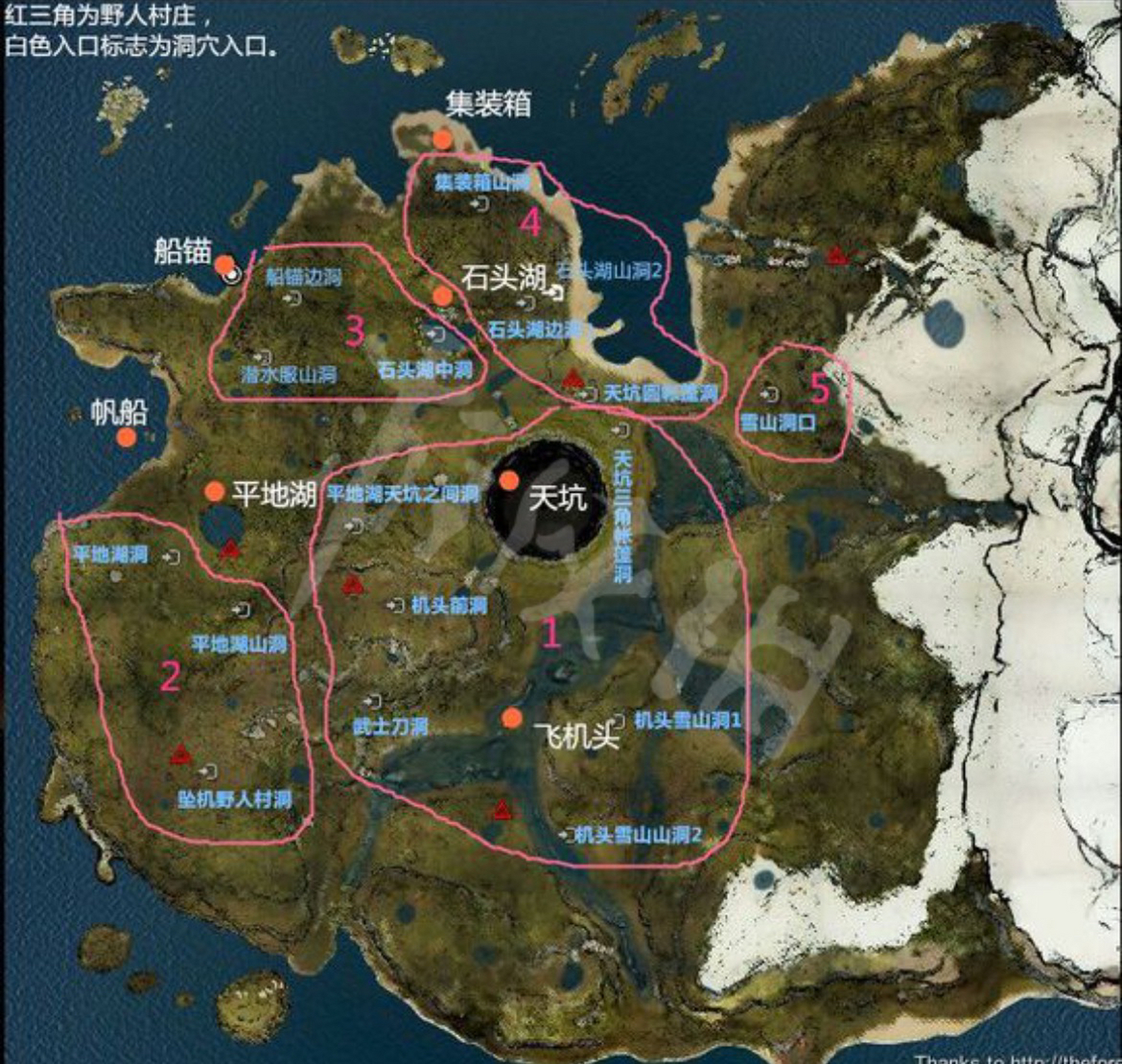 steam森林 the forest地图攻略 1是游戏全地图 2是游戏内洞穴地图