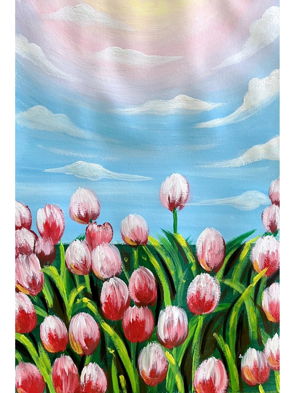 简易版水粉《郁金香93》绘画步骤图