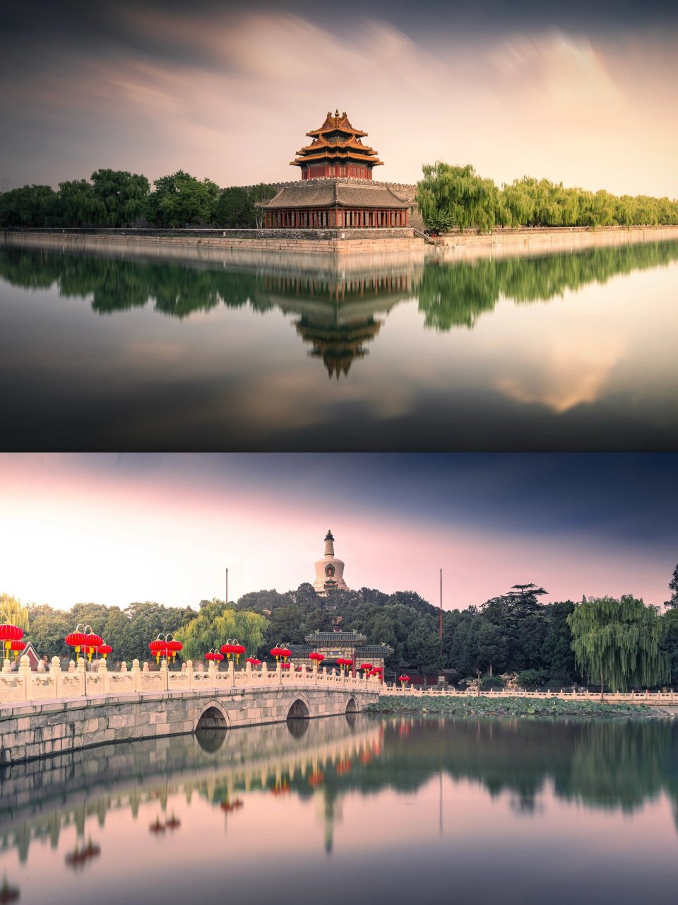 故宫角楼经典&北海公园白塔倒影 故宫角楼是个经典摄影打卡位置,因其