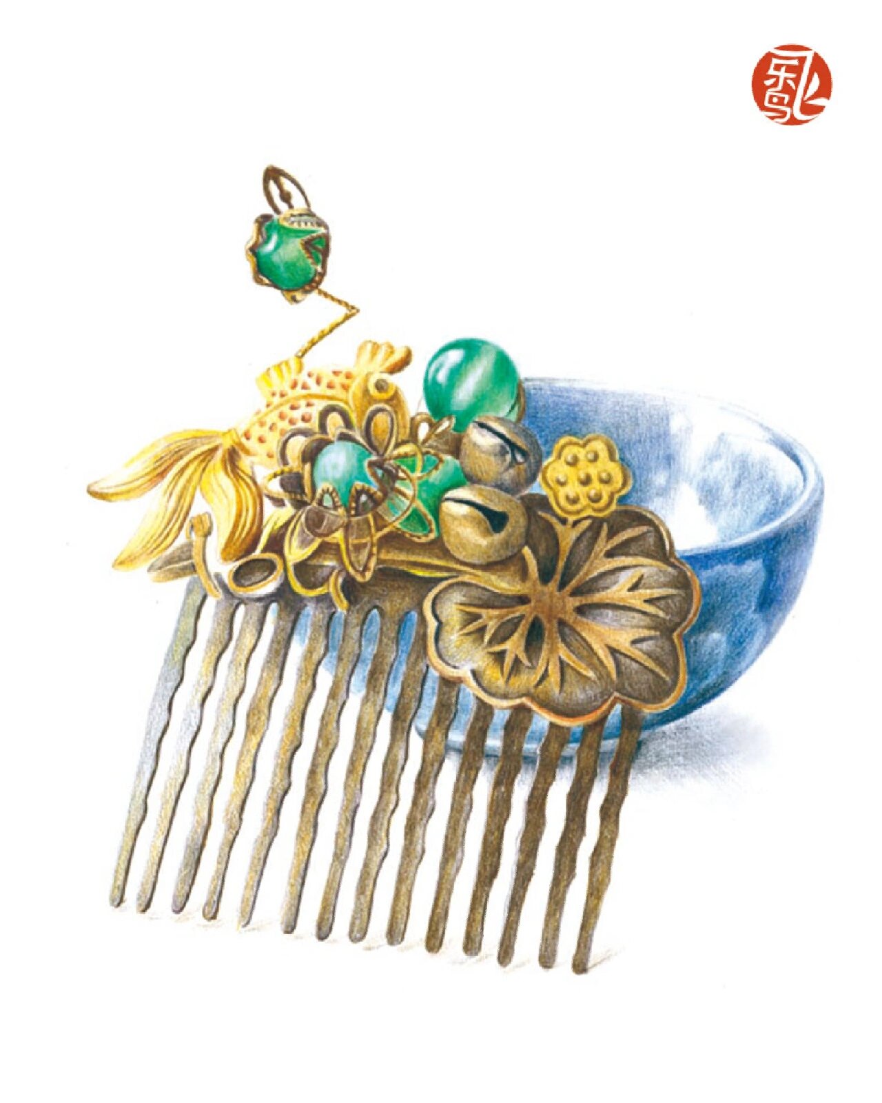 彩铅珠宝首饰绘画图片分享