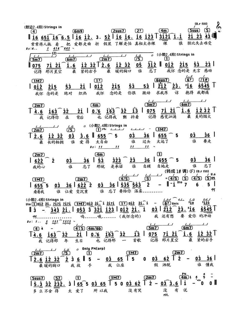 《我怀念的》 | 简谱