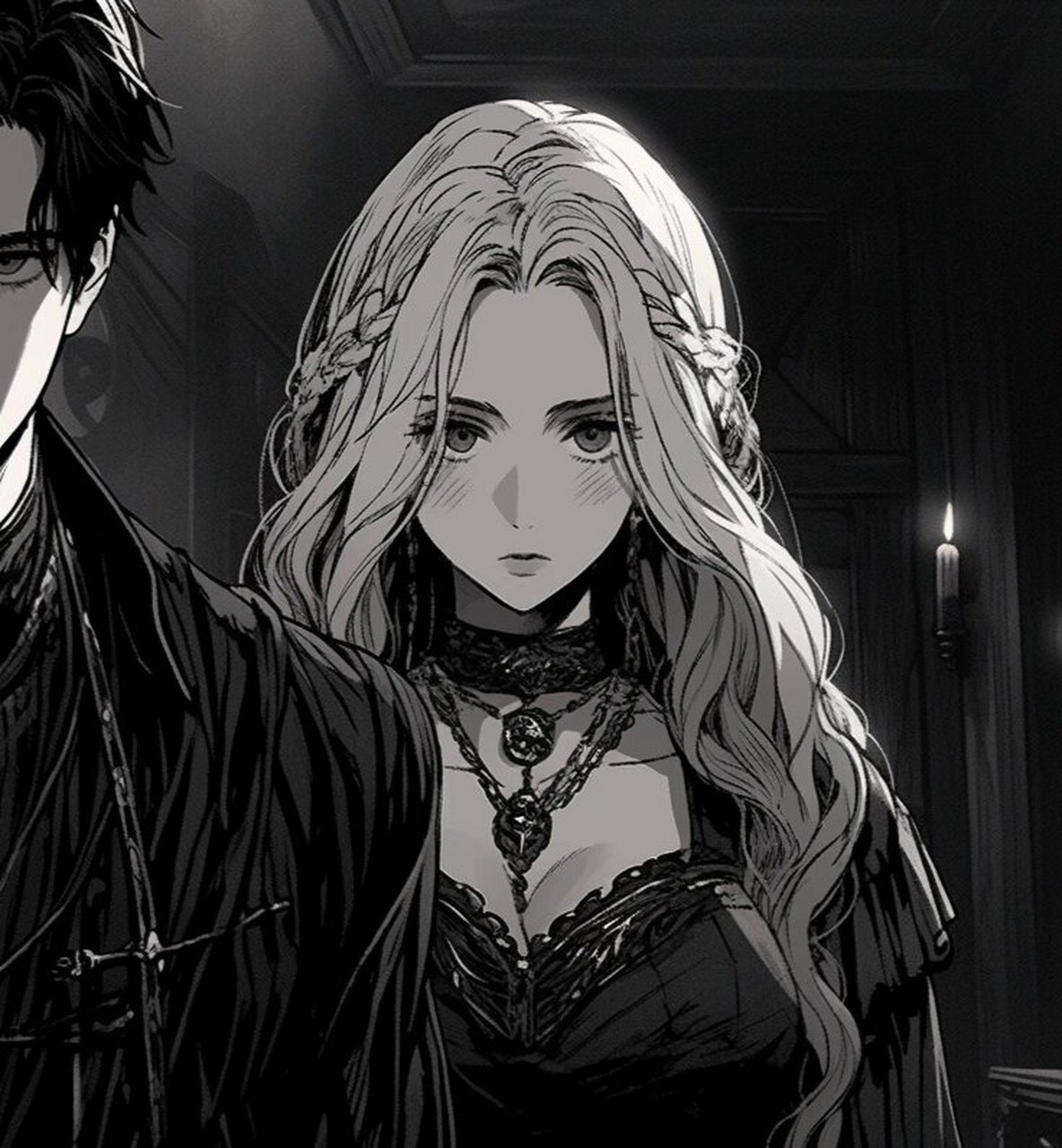 黑白动漫情头丨哥特式风格