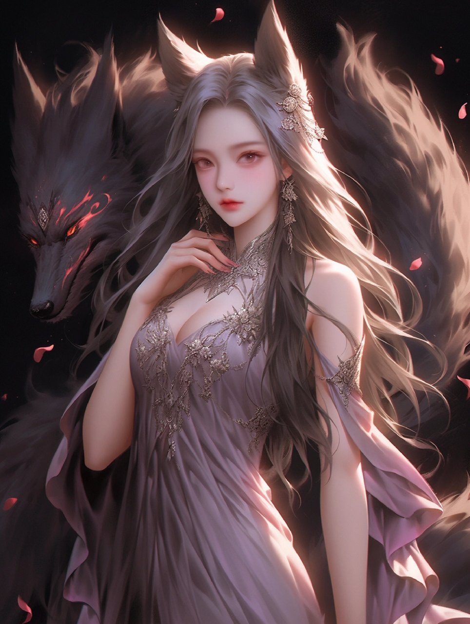 九尾黑狐是不是别有一番风味 9图头像壁纸 粉色九尾狐是妩媚柔情,那