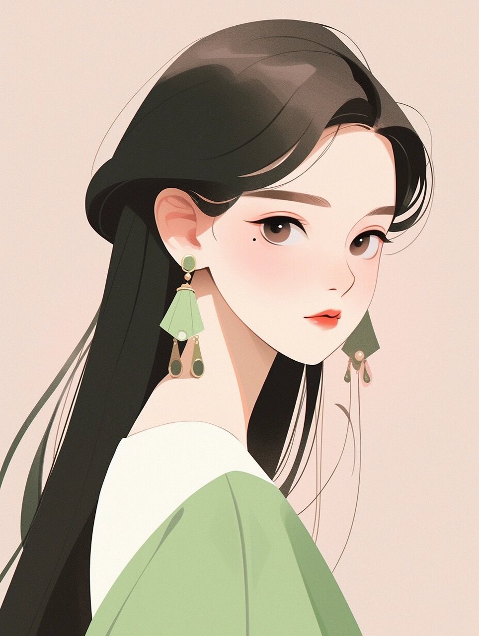 国风系列 | 长发女生头像 温柔如水～气质温婉～ #画画的日常# #古风