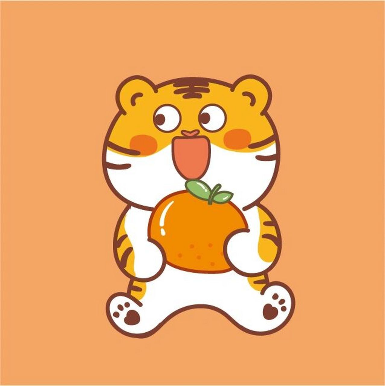 2022虎年生肖小老虎头像图片虎萌萌 祝你财源好的像肥虎, 身体壮的像