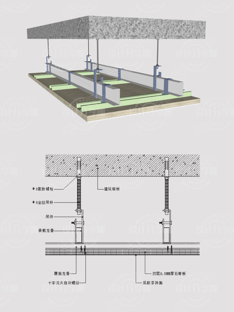 轻钢龙骨吊顶节点大样施工图