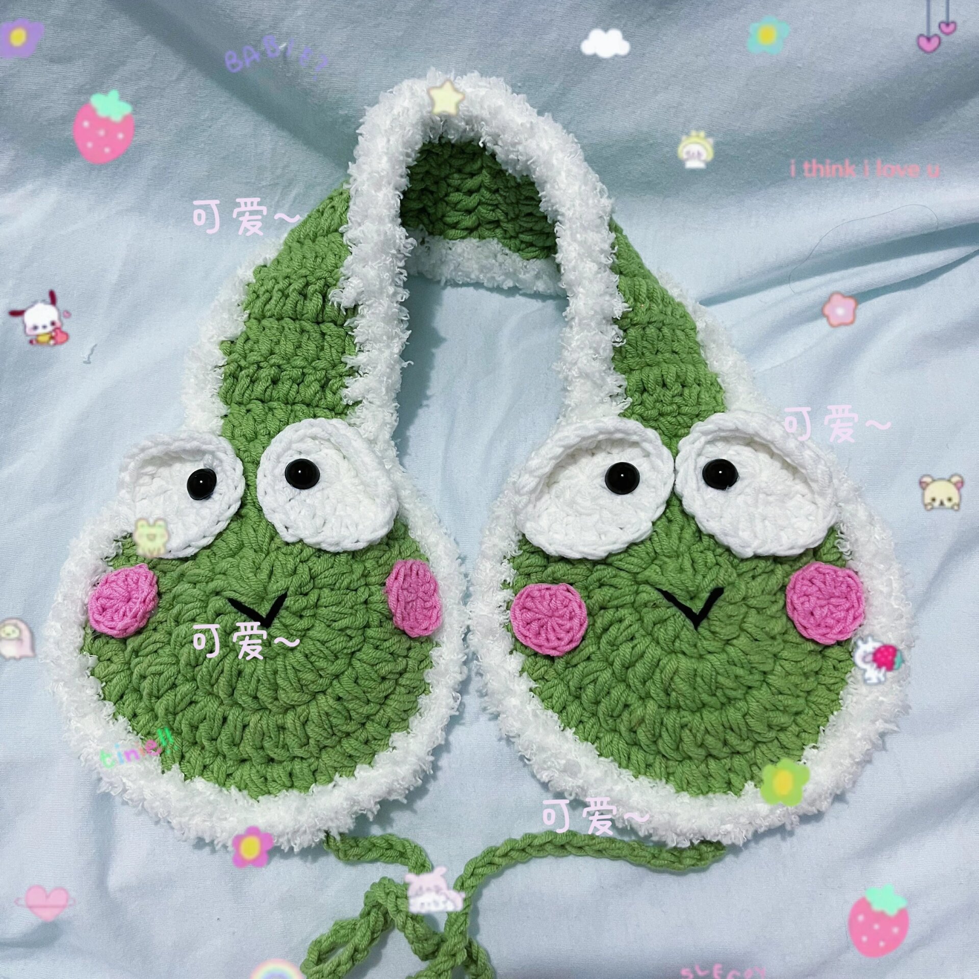 钩针耳罩子【附图解】