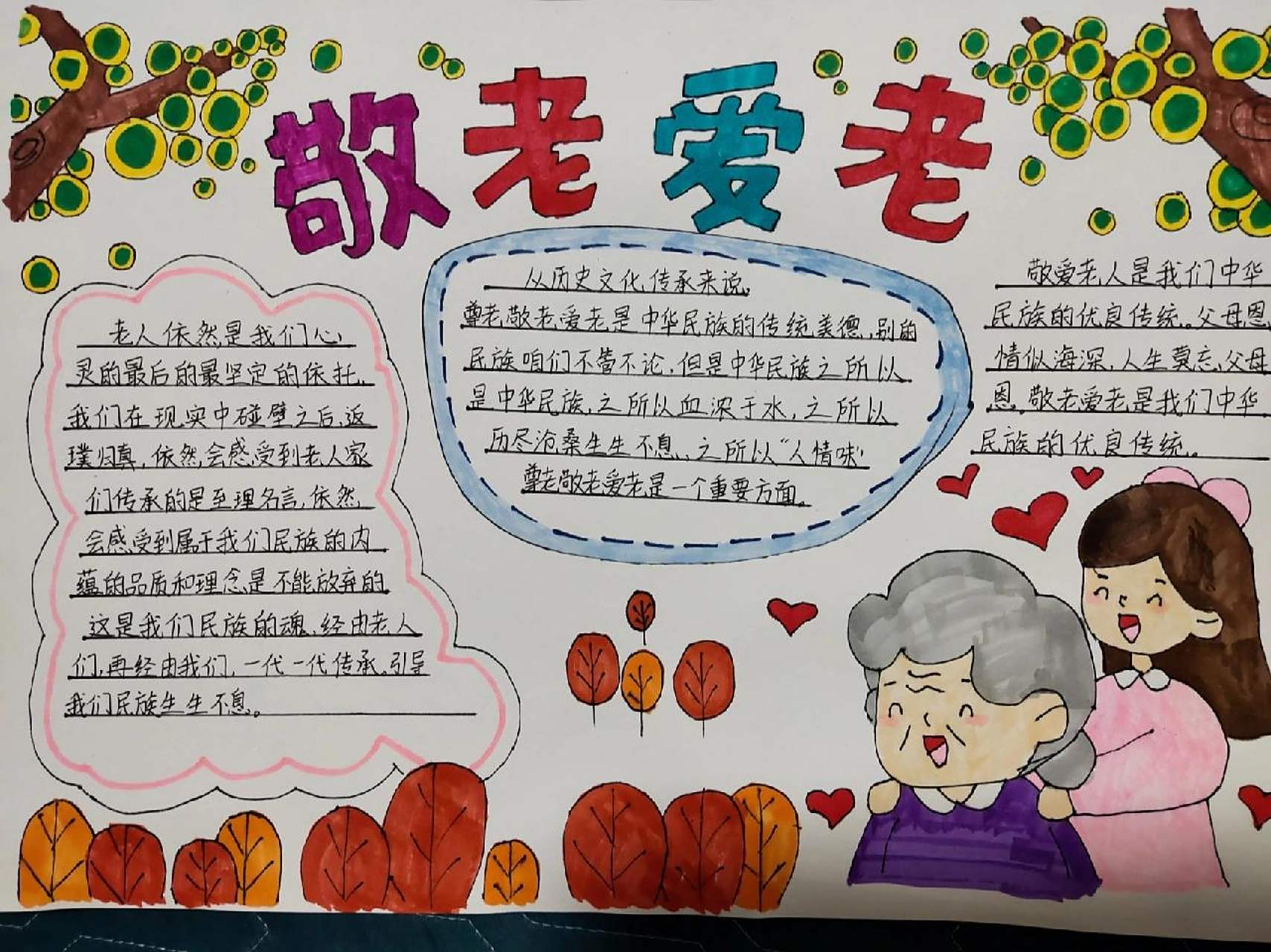 敬老爱老 手抄报 关于孝亲敬老的手抄报～