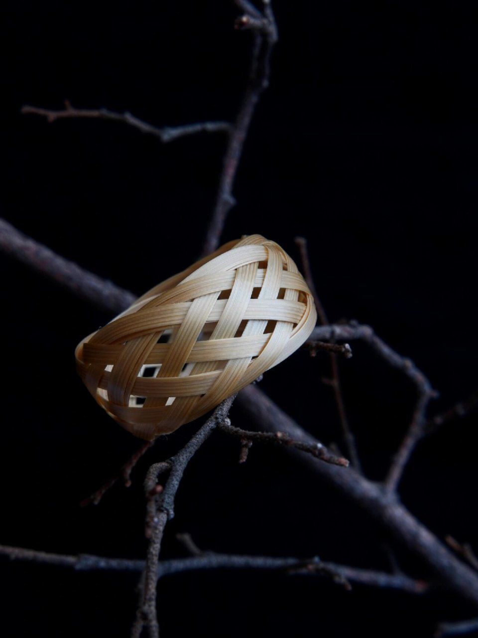 非遗竹编双花箍