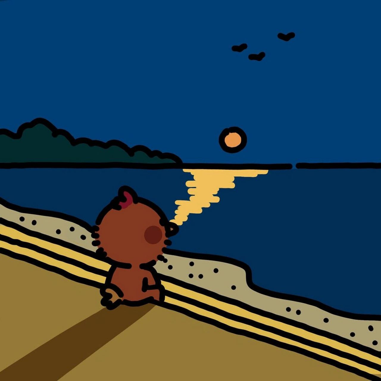 卡通头像|夏日沙滩治愈头像 特别的疲惫,一坐下来便摞不动位置的那种