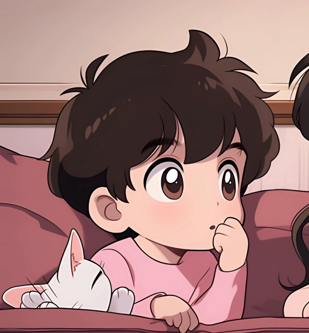 看呐,眼里全是你丨情侣头像 你看着电视,我看着你 #情侣头像##可爱