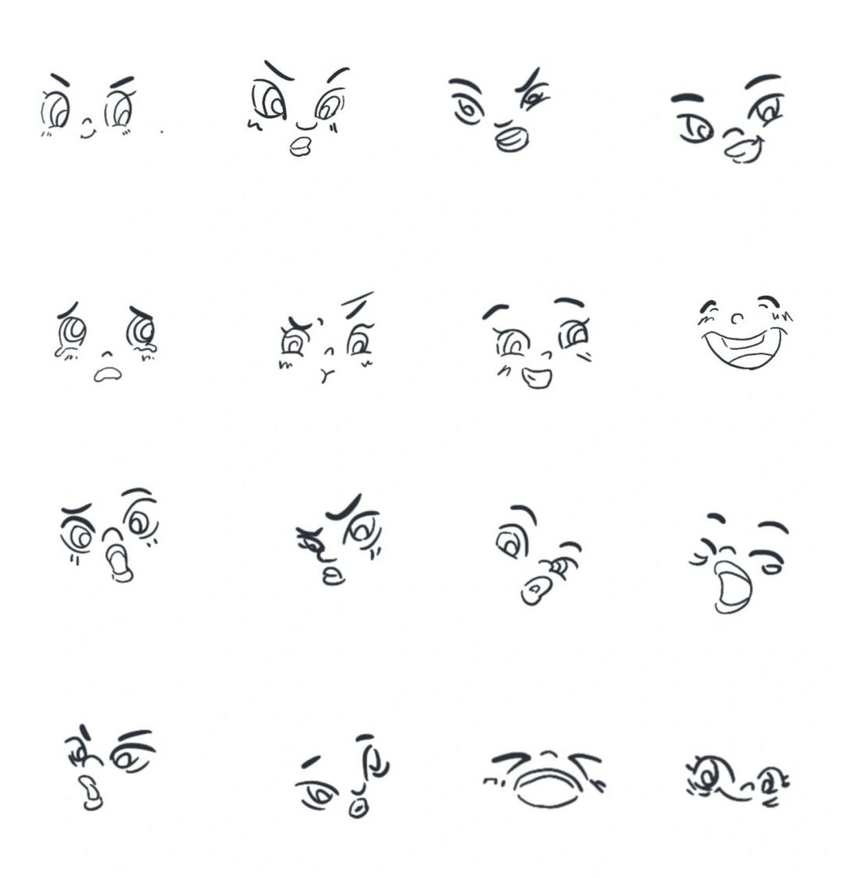 挤眉弄眼的合集|人物五官表情练习18 接着上次再发一篇噢～ 表情其实