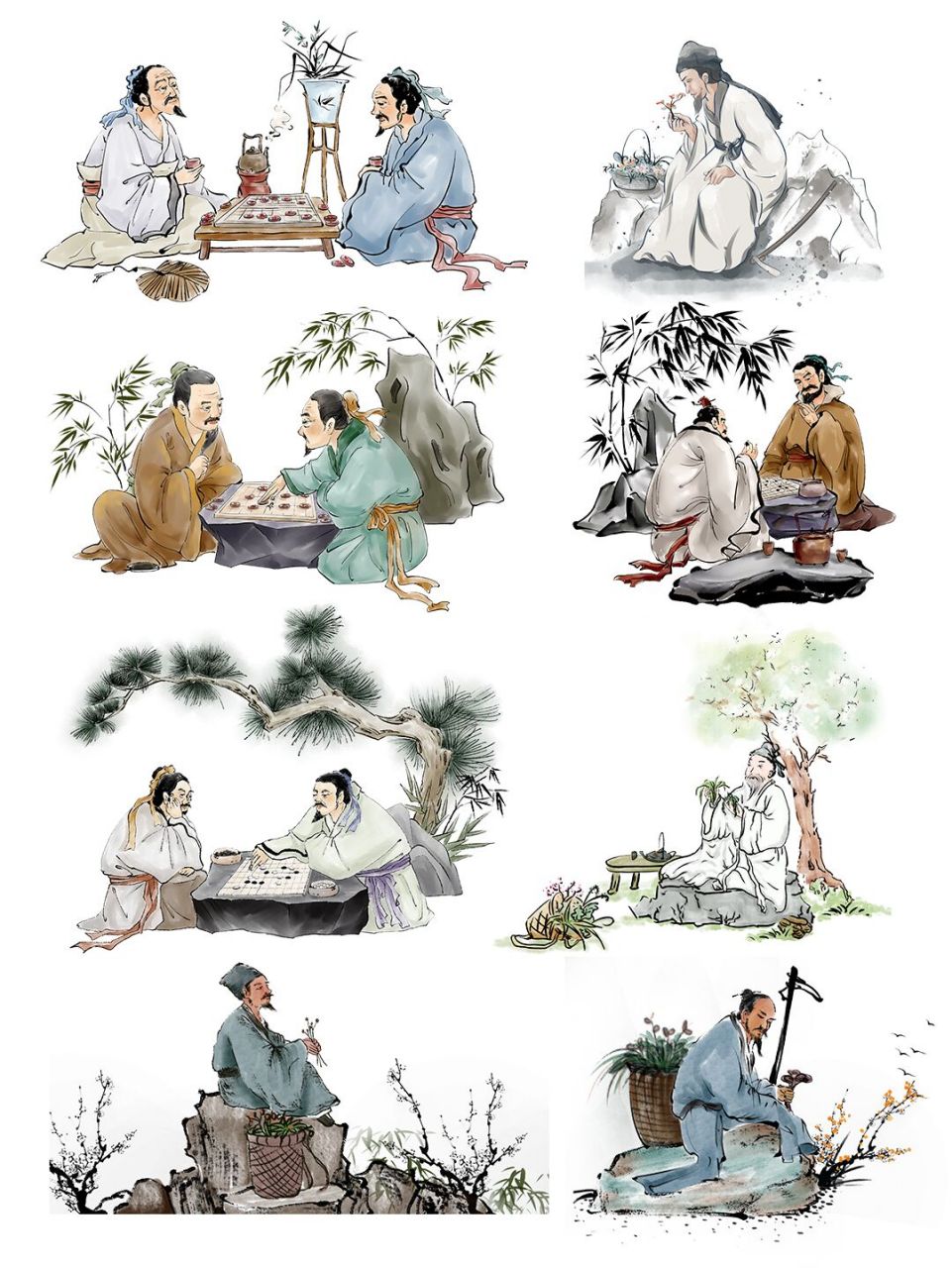 古风古代人物手绘插画免扣素材合集no.52 古代人物手绘插画需要吗?