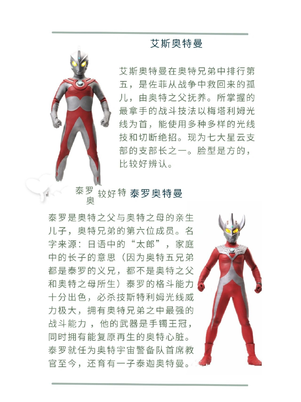 这次痛下决心认真学习了一次.今天先来说一下奥特六兄弟.