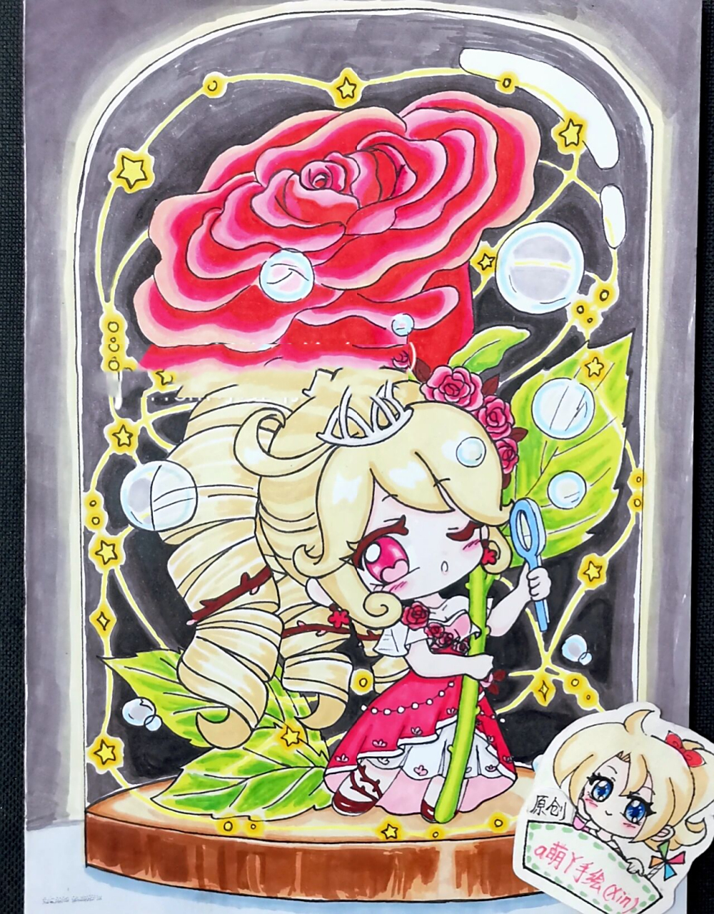 迷你世界玫瑰少女可爱简笔绘画画的日常教程 原创(第60个) 迷你世界