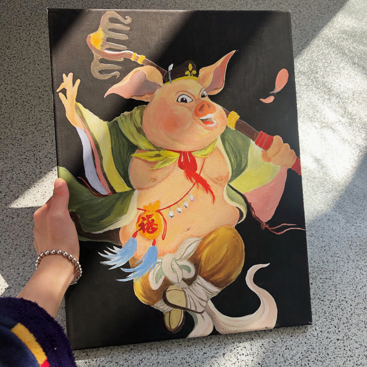 水粉绘画猪八戒