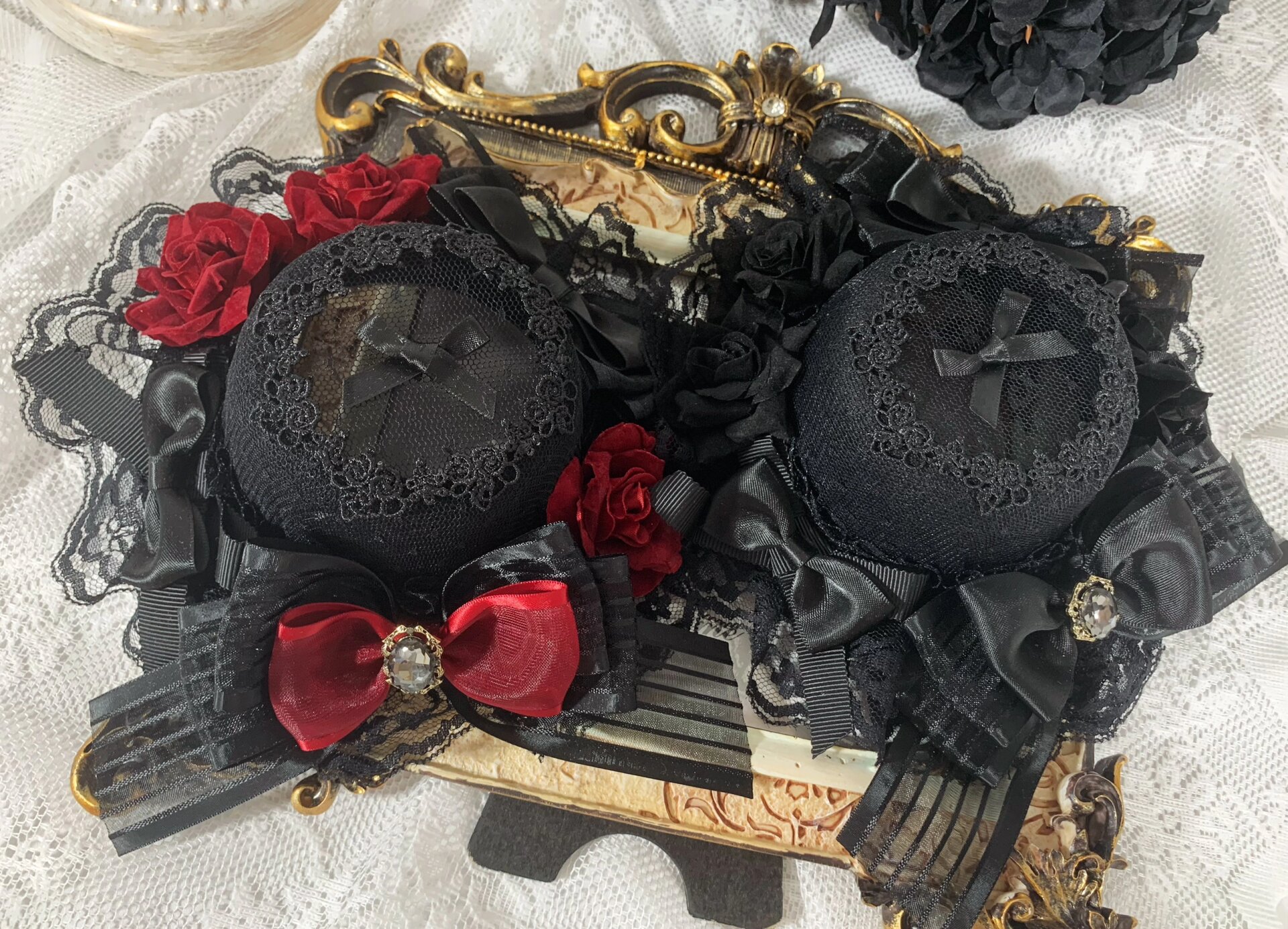 lolita手作哥特优雅洛丽塔小礼帽扁帽头饰