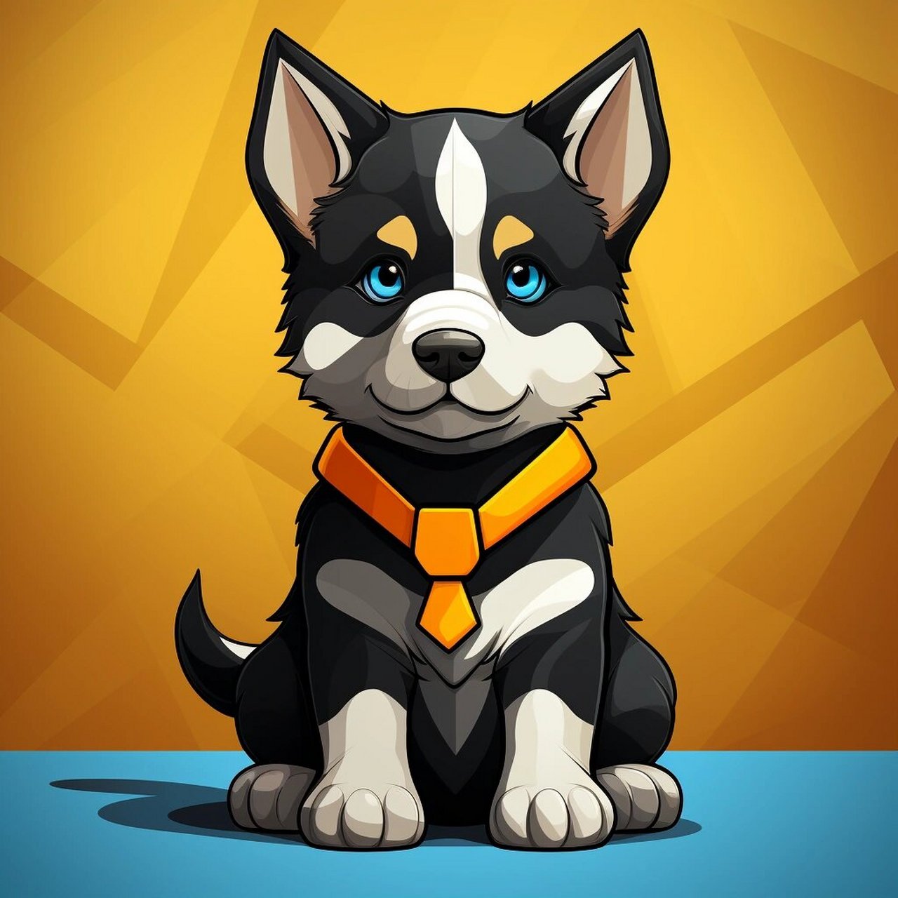 狗狗插画头像设计|哈士奇