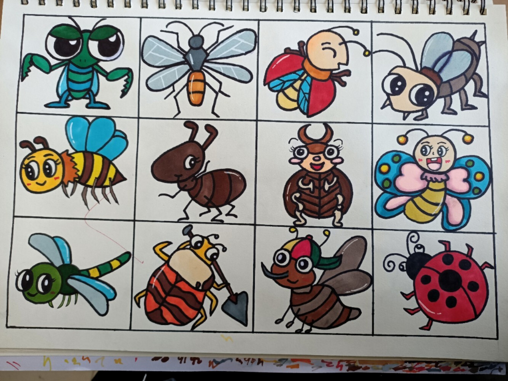 常见昆虫100种画带颜色图片