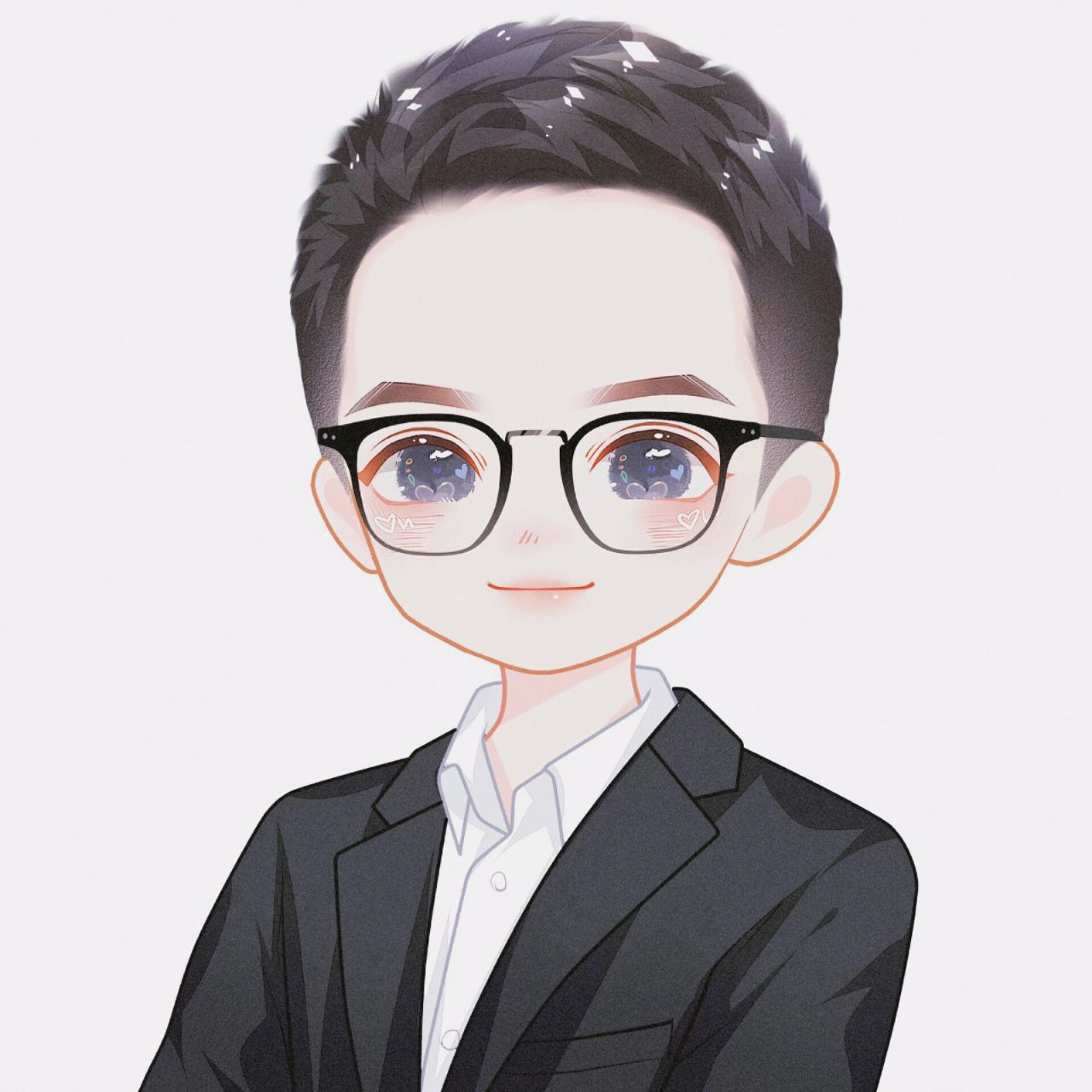 手绘头像|卡通q版人物男生可爱头像工作  工作中也不失可爱气质.