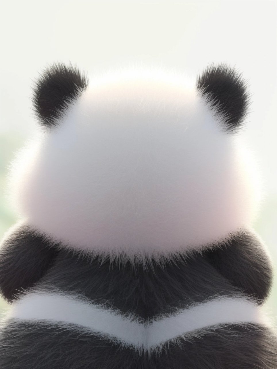 可爱大熊猫背影!