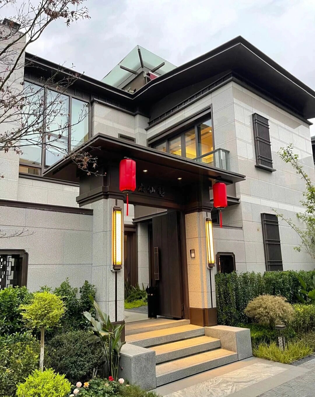 新中式壁灯别墅豪宅大门柱子灯小区外墙灯 #灯灯灯灯灯# #庭院景观