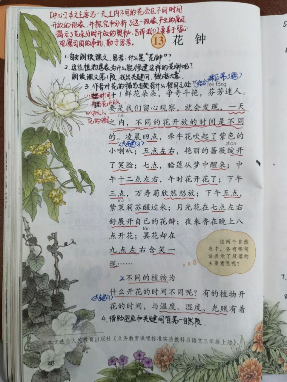 【备课笔记】三下语文《花钟》