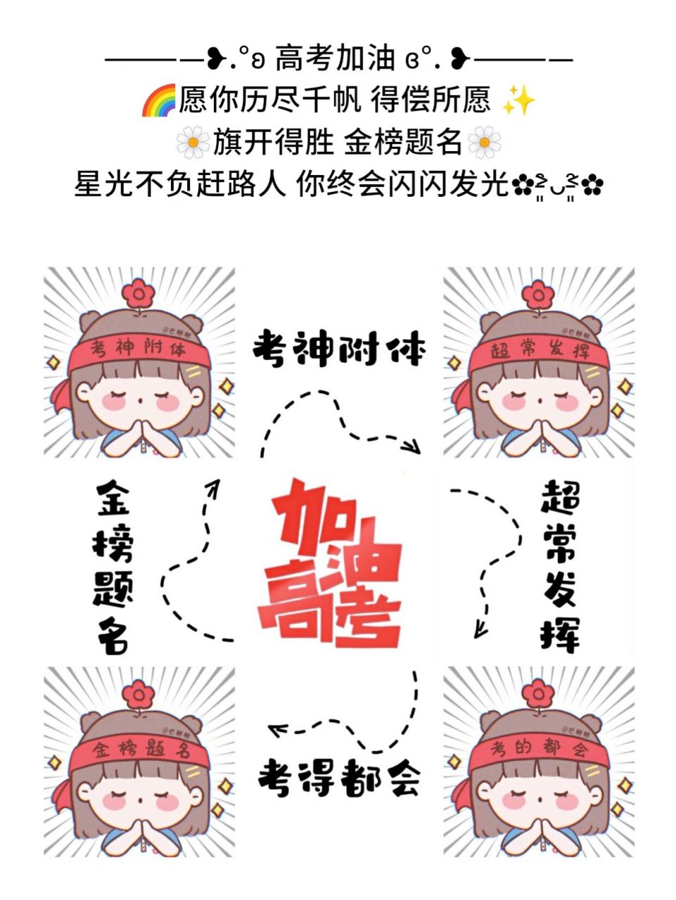 高考加油|高考加油九宫格文案创意配图 高考加油|一举高中|考神附体