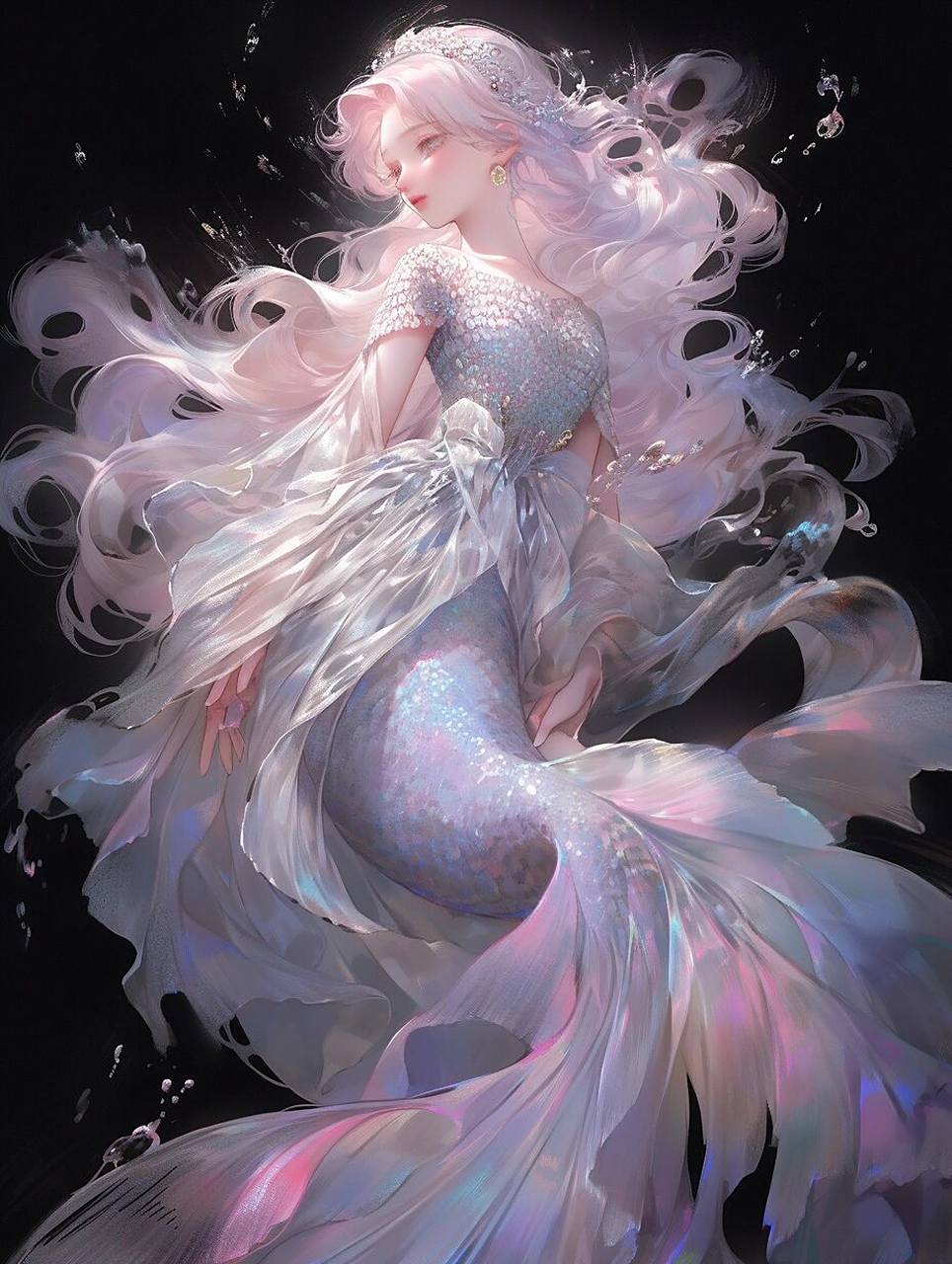 高级感美人鱼系列②人鱼公主 6图头像壁纸 高级空灵感第二弹