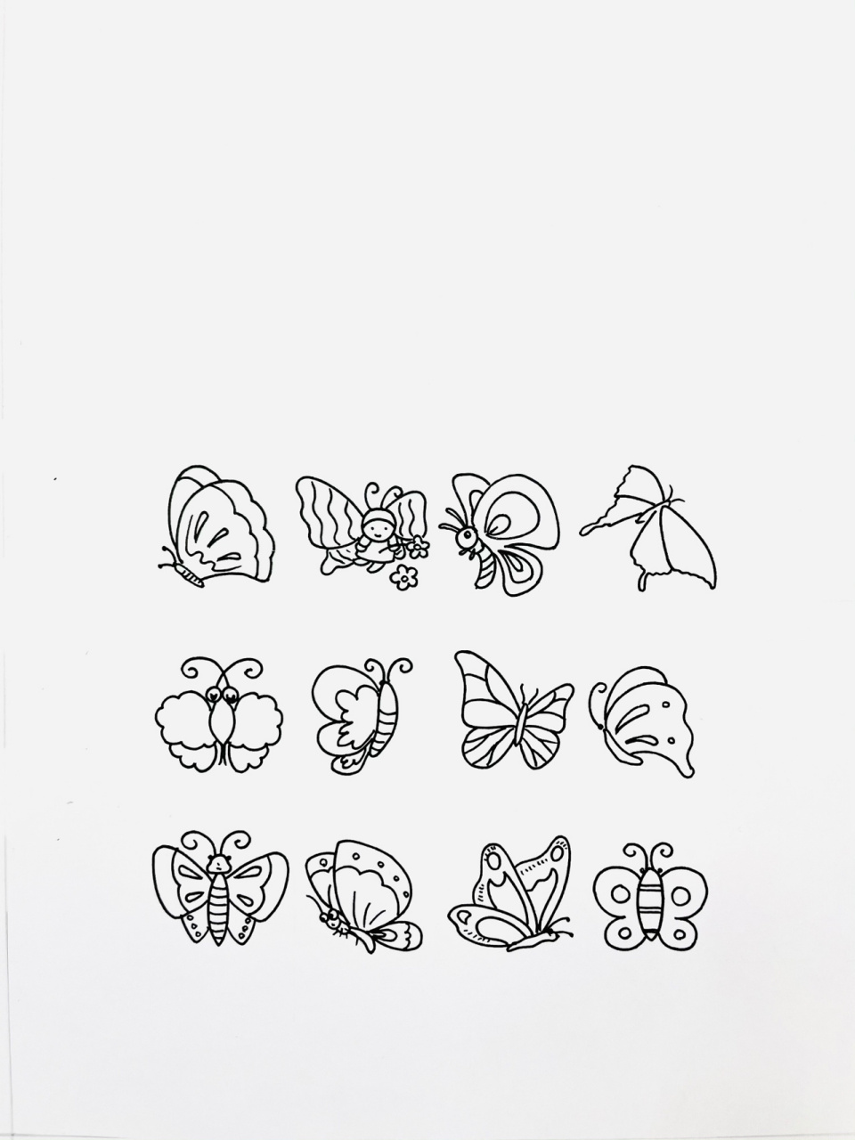 春天小动物蝴蝶简笔画图片