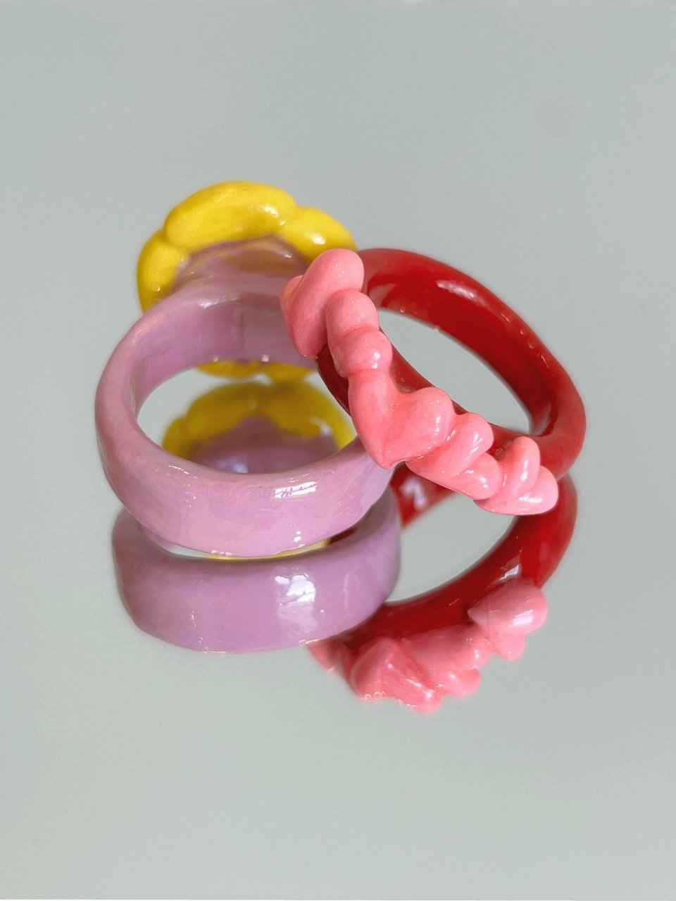 石塑粘土戒指 手工的小戒指超适合做小礼物啦!