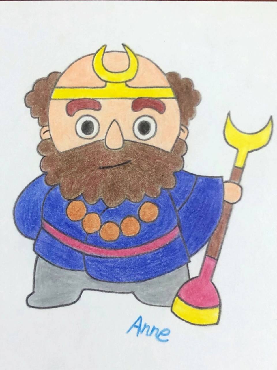 彩铅沙和尚简笔画 来咯……沙和尚,铅笔7315先画草图,画好彩铅