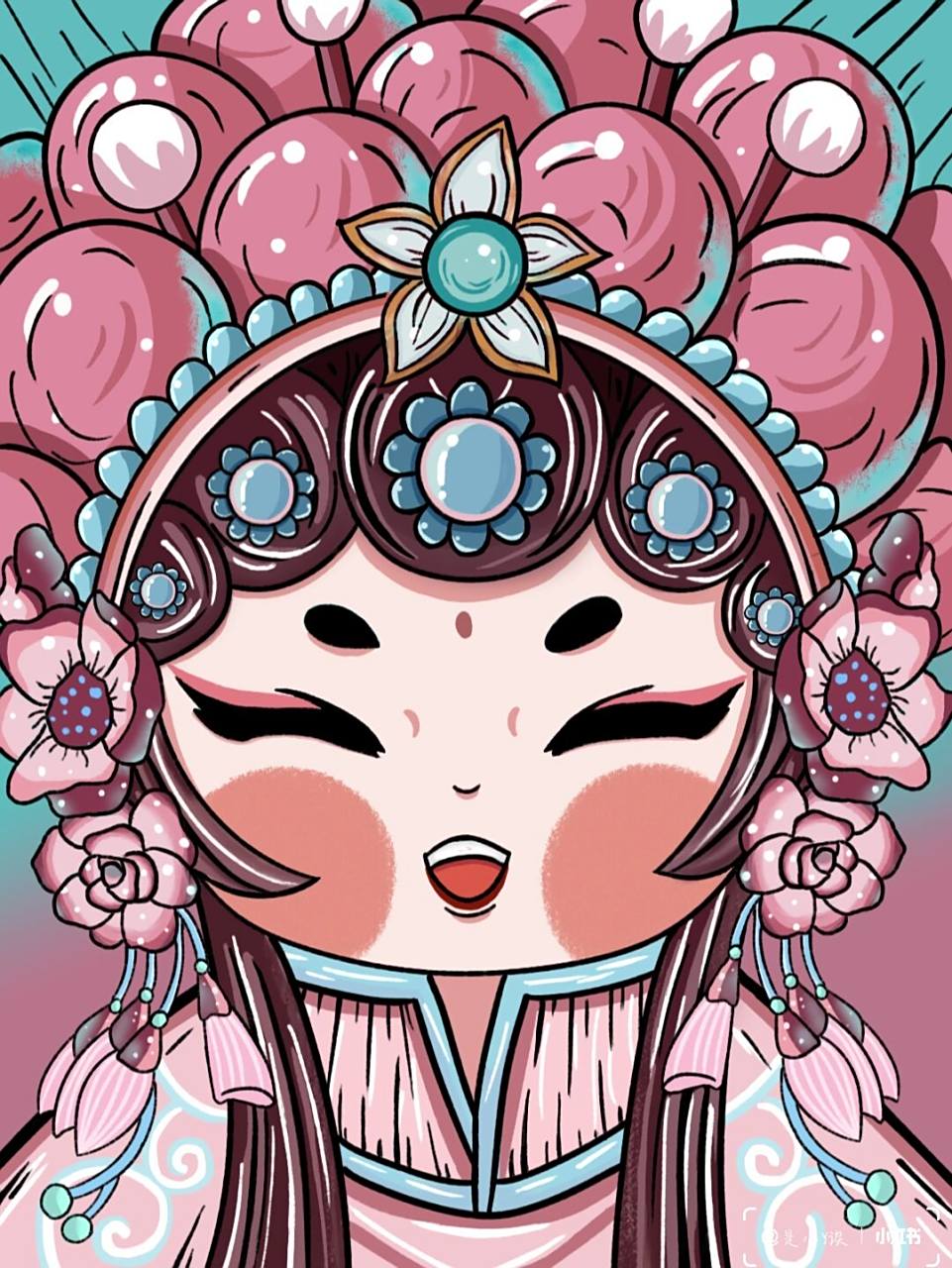 临摹q版京剧脸谱～ 原图素材