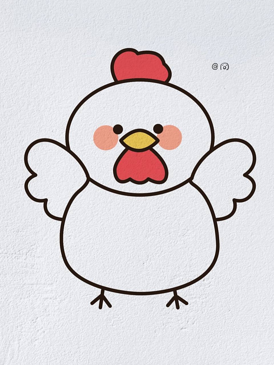 动物简笔画之可爱的小公鸡(内附过程图)