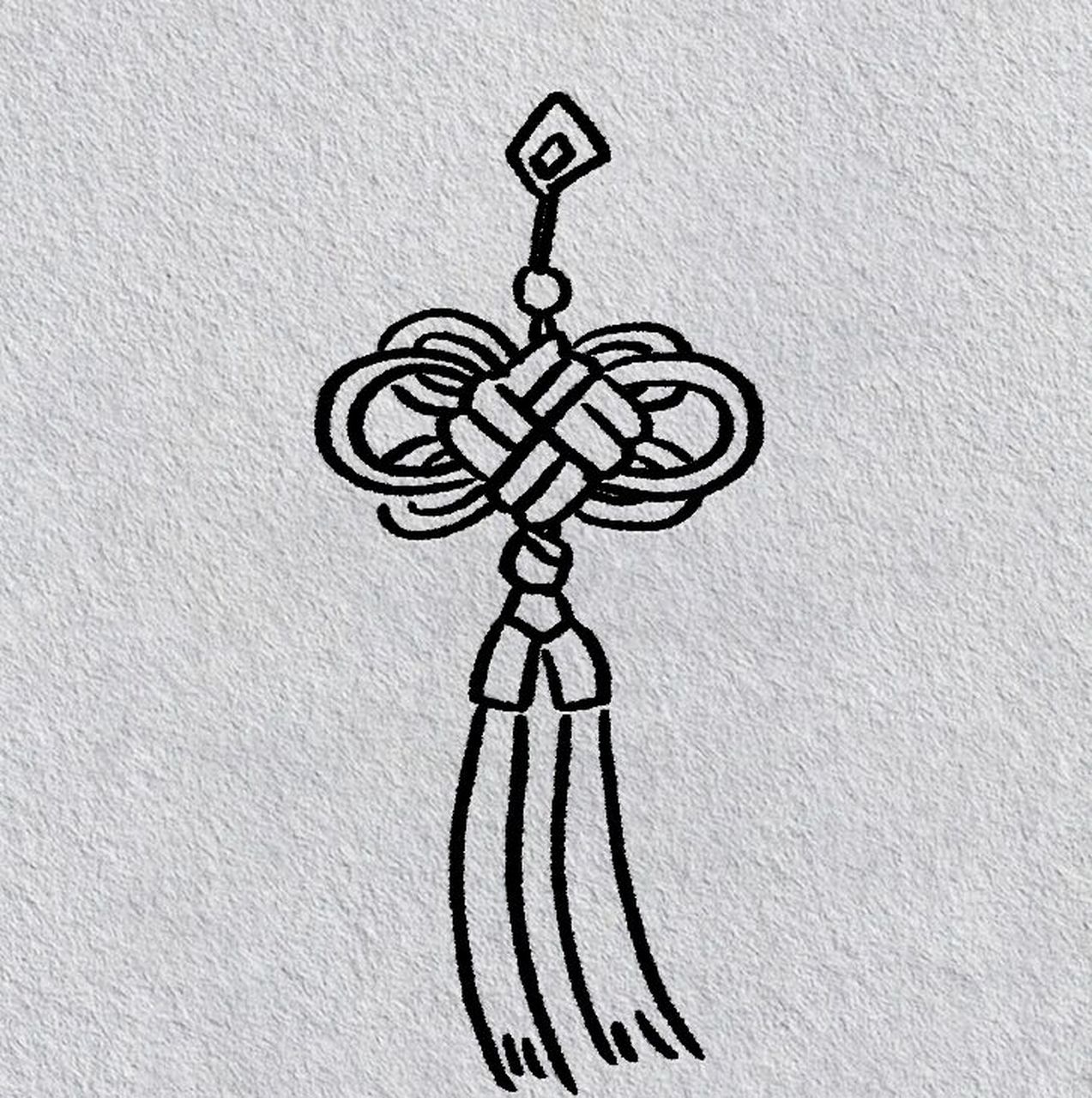 中国结简笔画教程 超简单的,大家一起画起来吧!