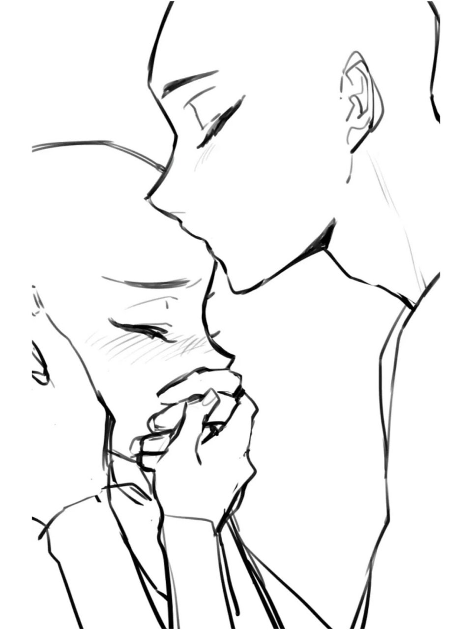 【绘画参考】情侣亲密动作线稿参考