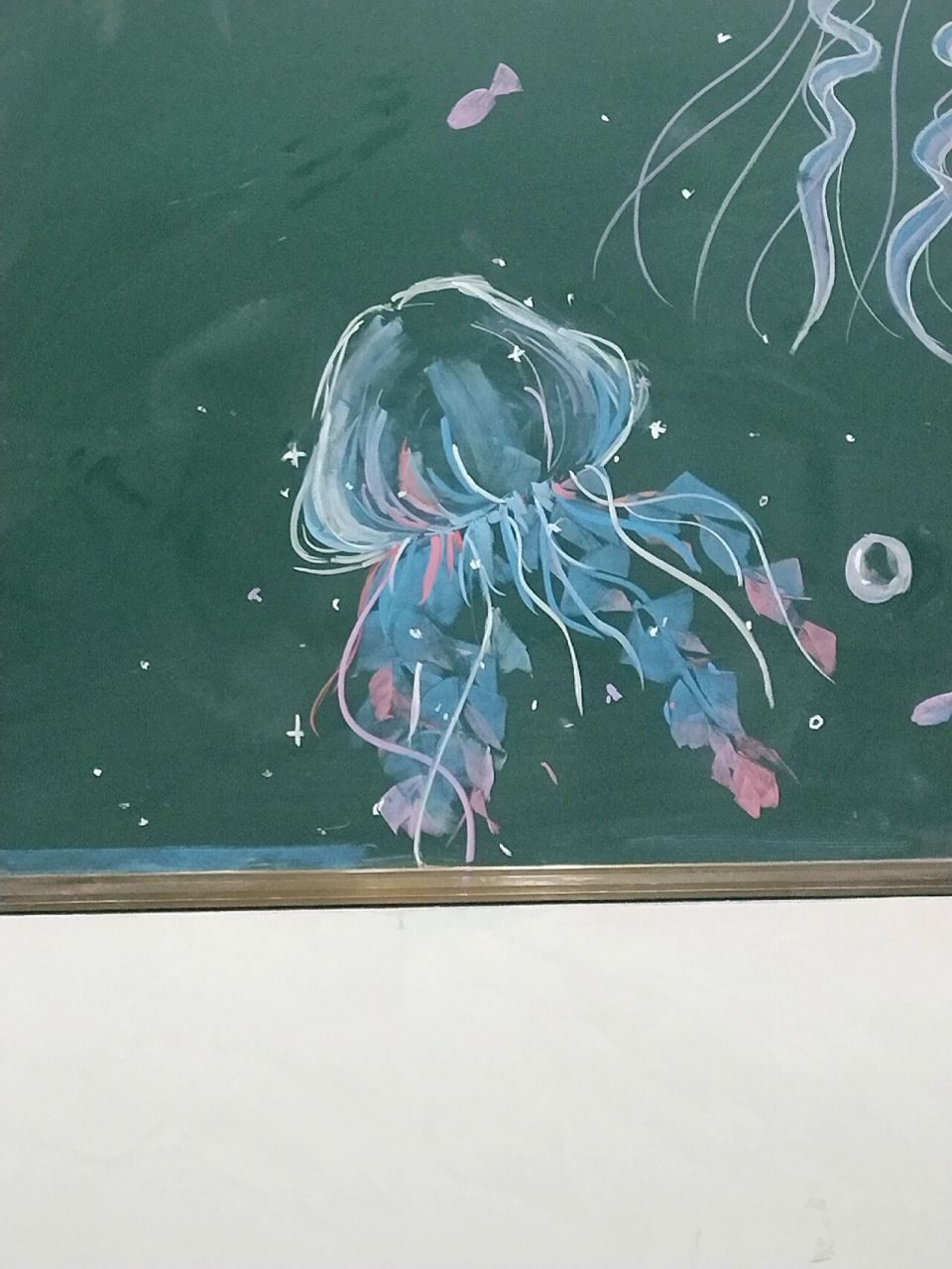 临摹黑板报水母