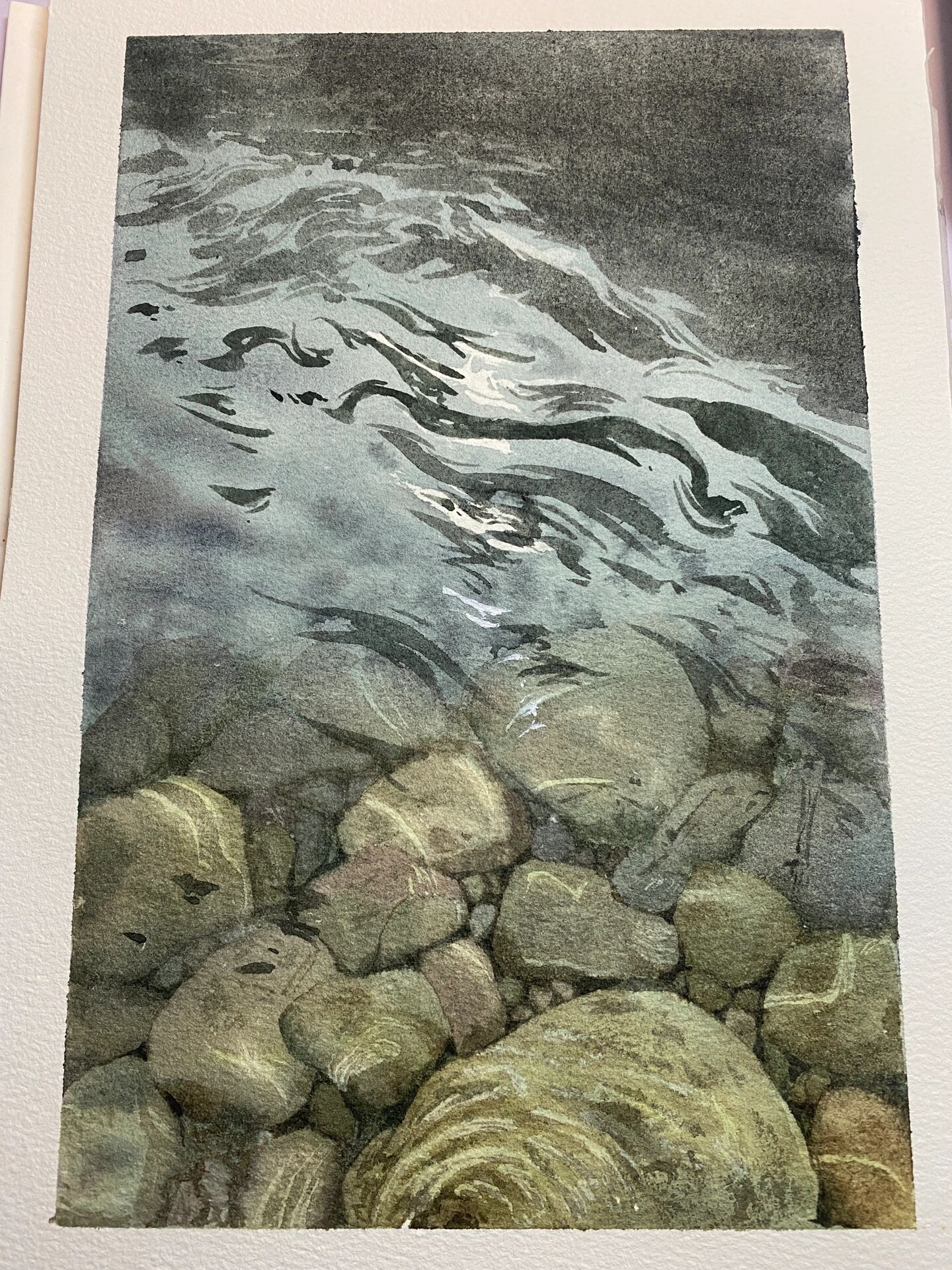 水下的石头不知道咋画,表现的不太好