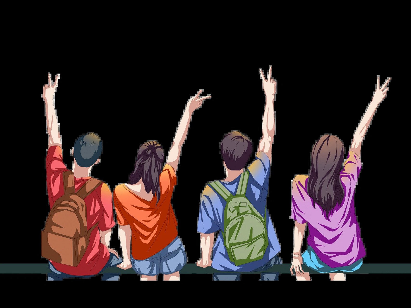 节元素png素材 🔥五四青年节人物年轻男女学生校园操场元素png素材