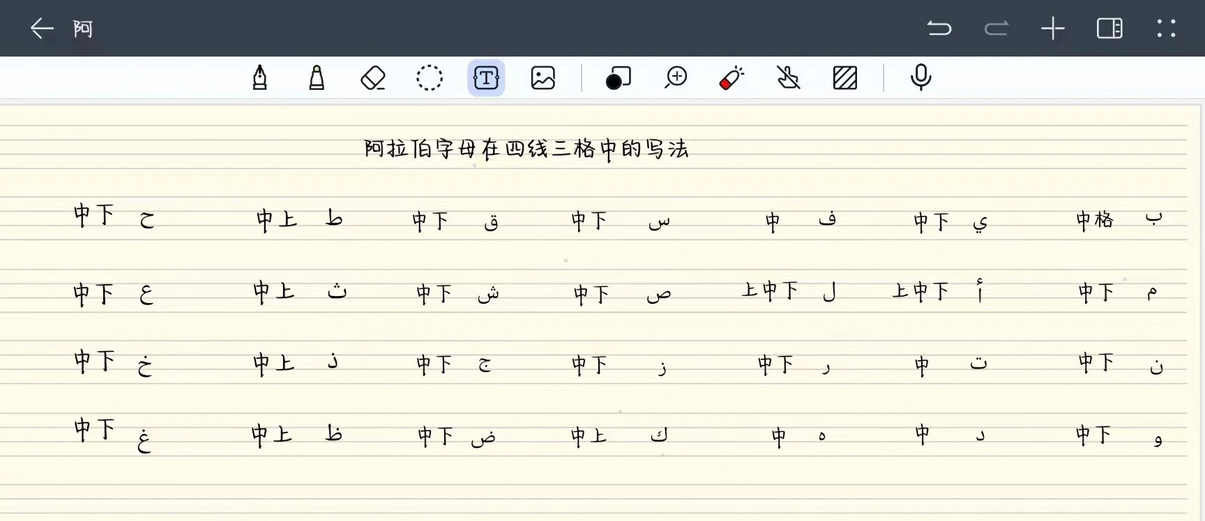 阿拉伯语字母表 入门图片