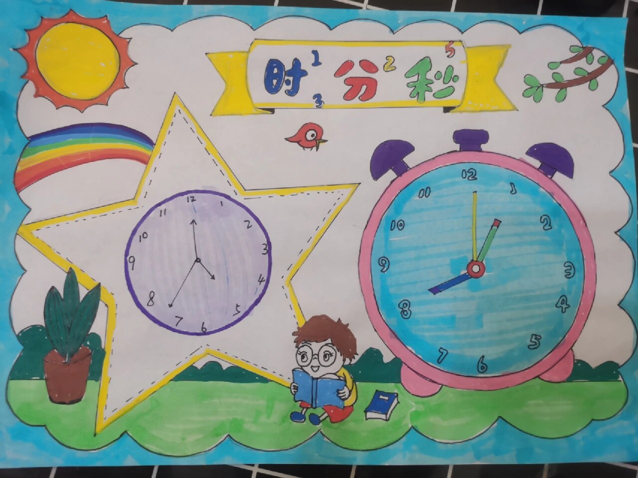 二年级数学时分秒小报