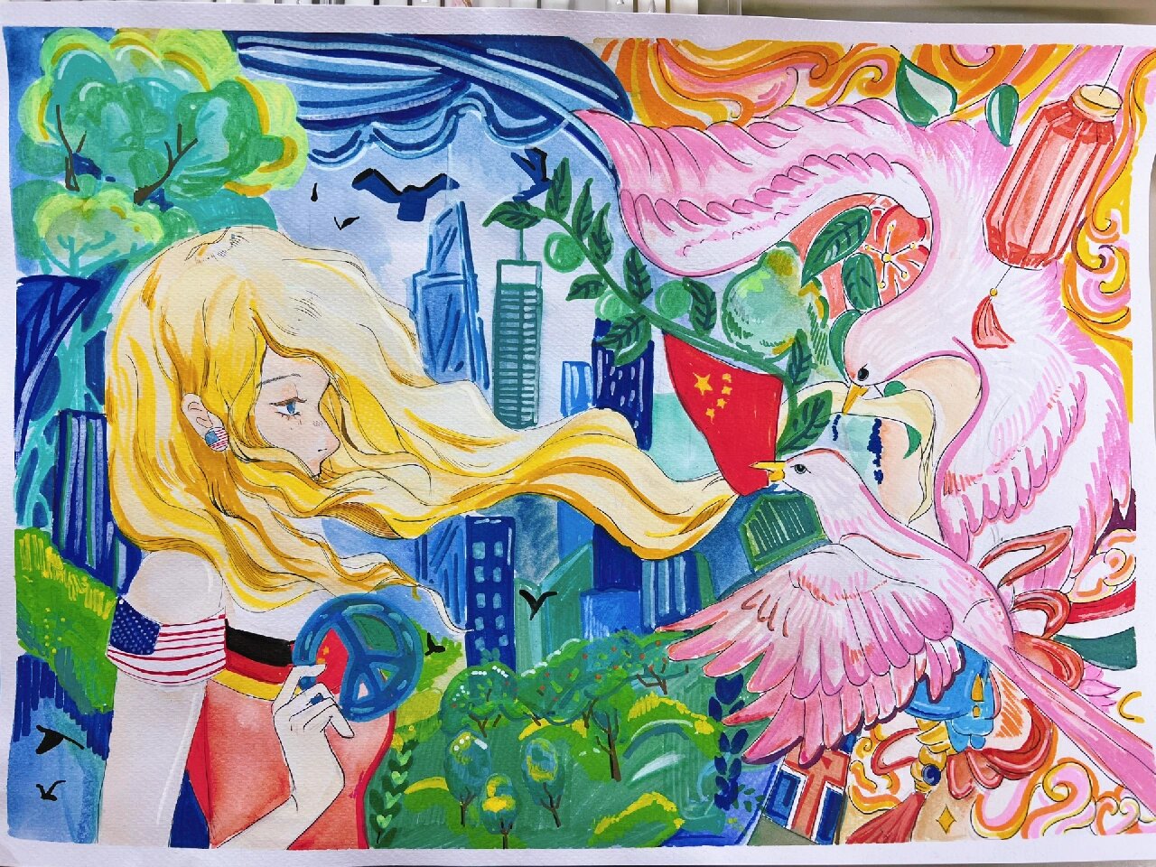 和平主题绘画