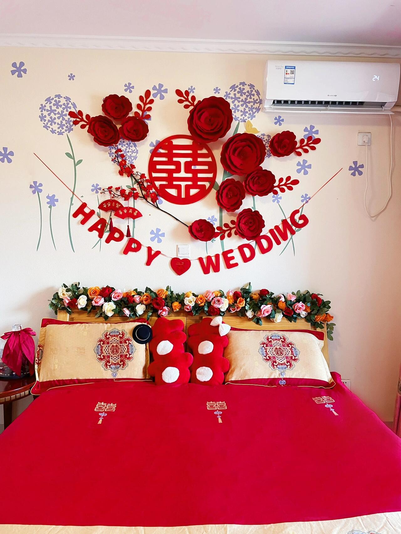 结婚婚房布置|床头花5条足够93