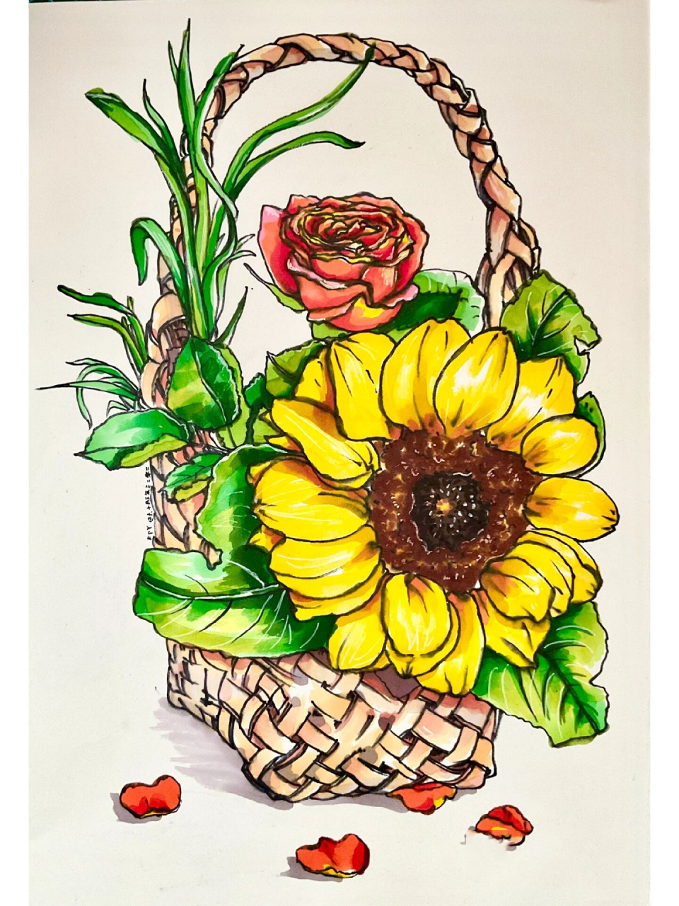 画画向日葵