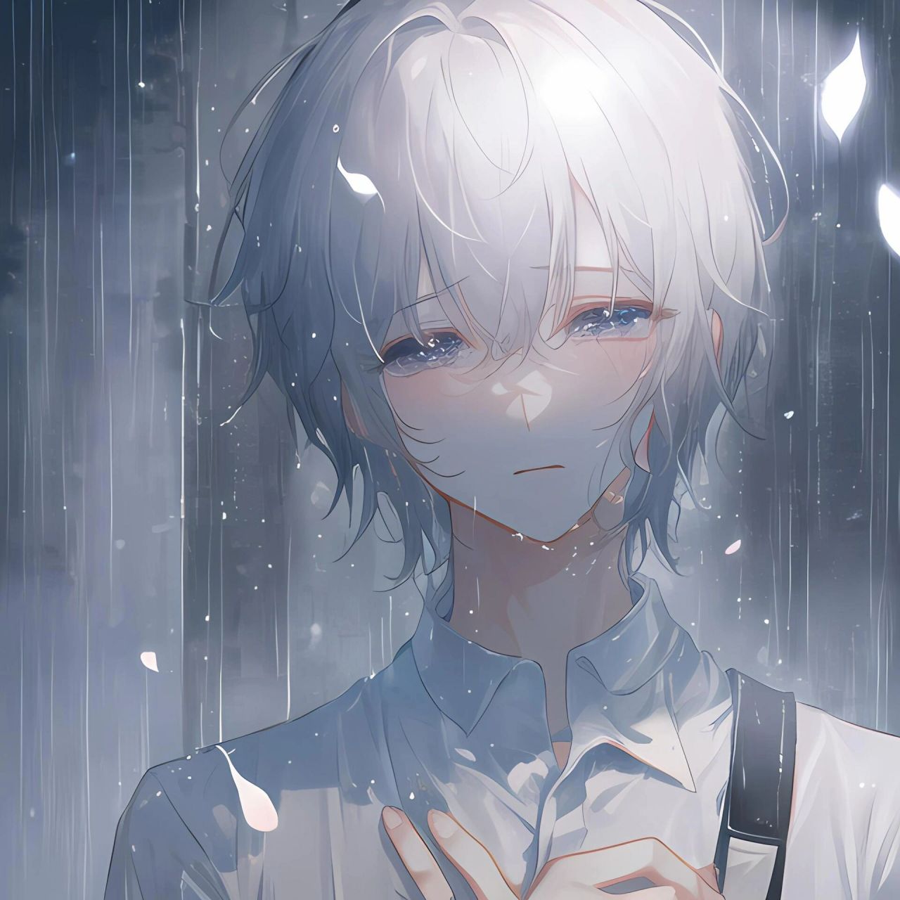 哭泣的雨夜丨清冷系男生头像