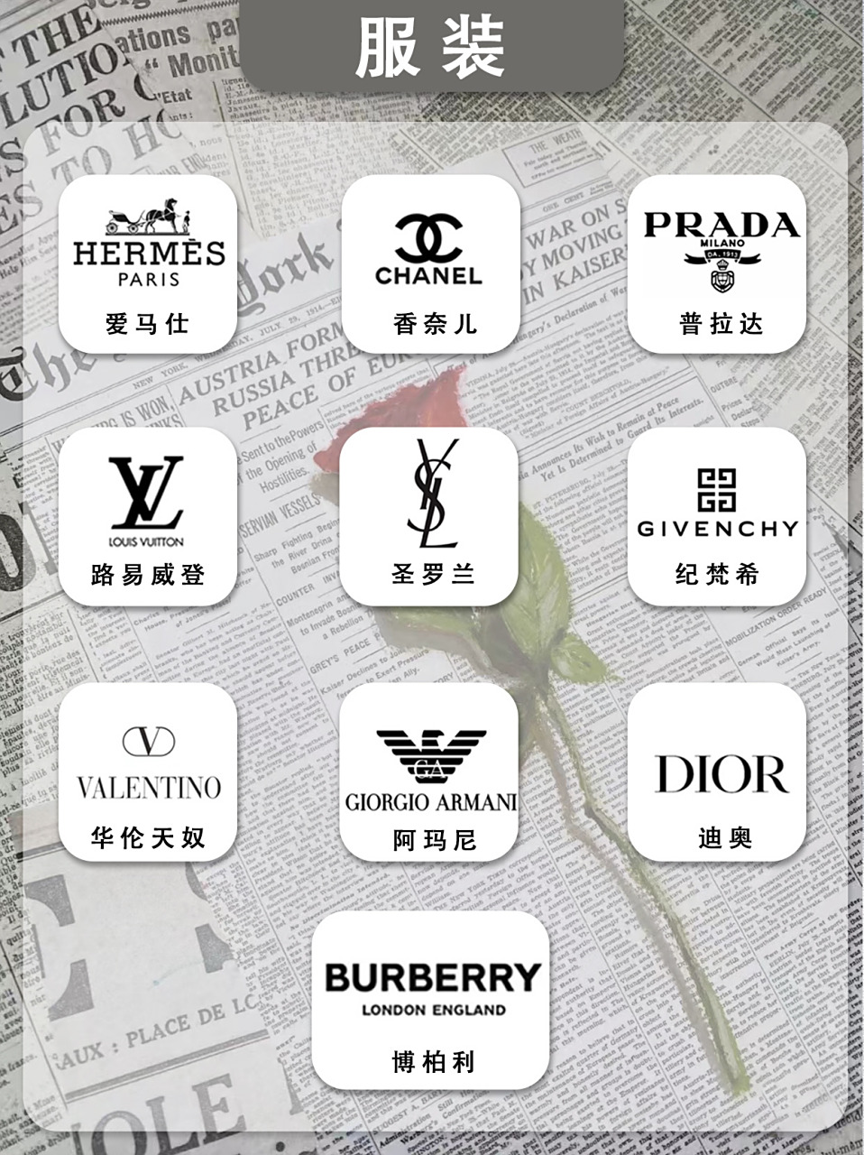 女孩子一定要知道这几个奢侈品logo 今天给大家带来了箱包,服饰,珠宝